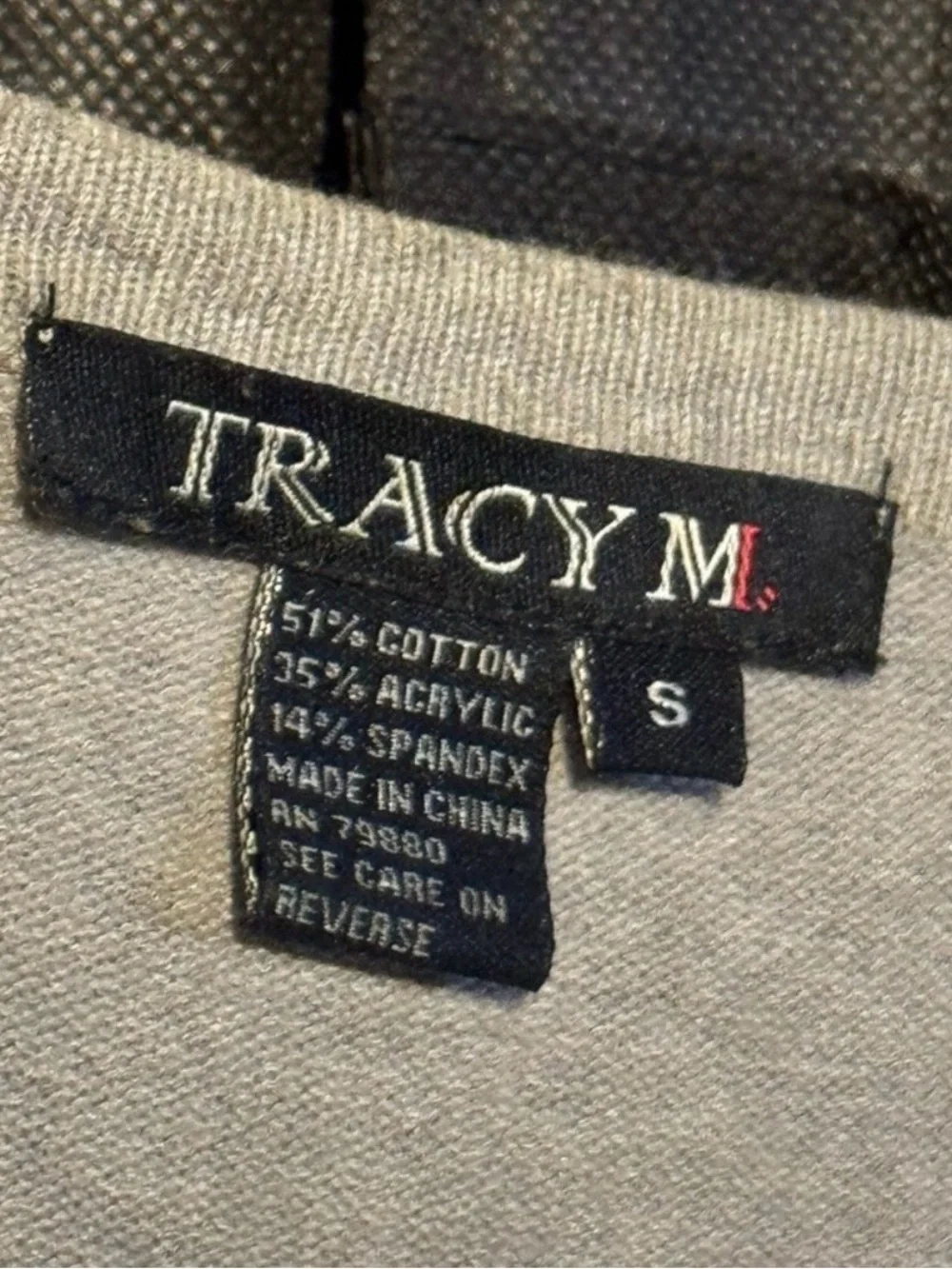 Tracy M Light Gray Ruffle Front Button Cardigan - Picture 2 of 3